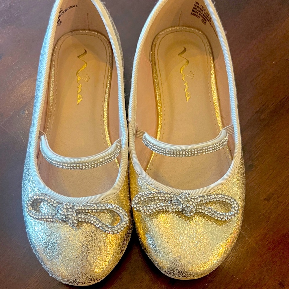 Nina Kids' Shimmering Gold Dress Shoes